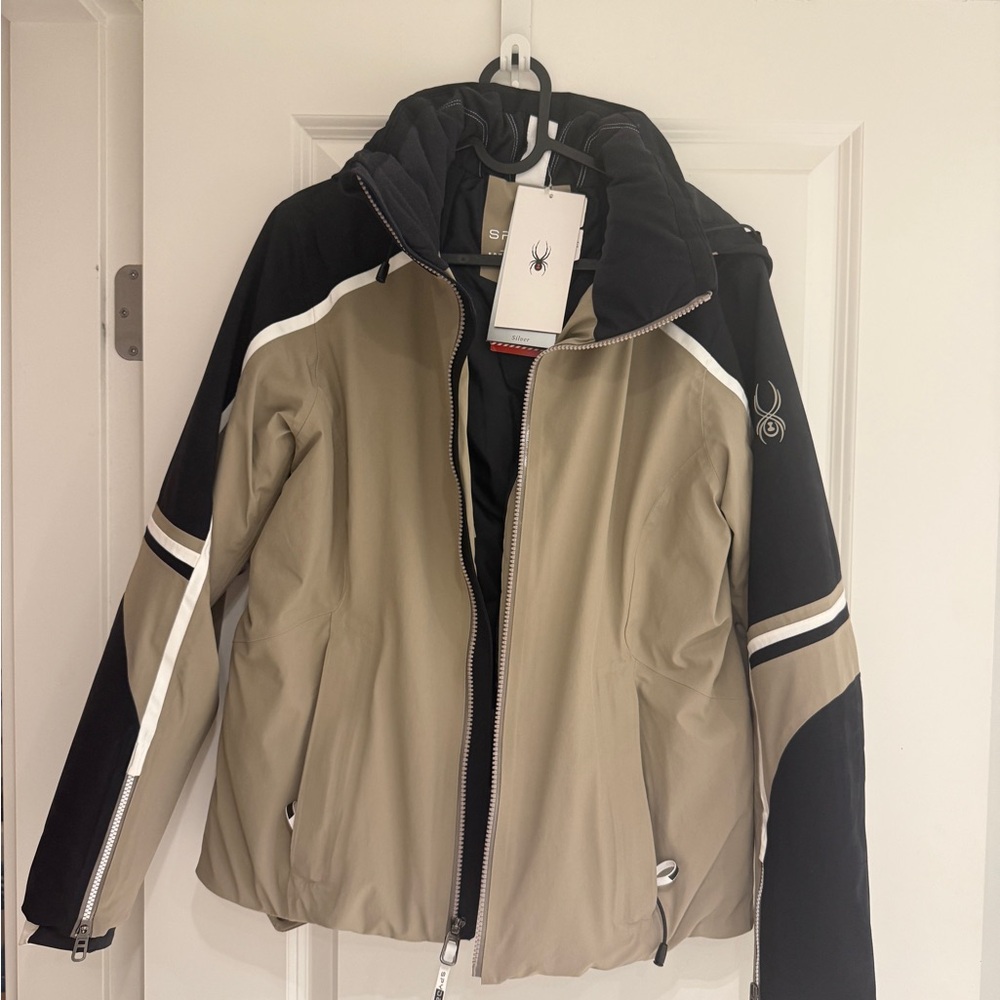 Spyder Black and Tan ski Jacket